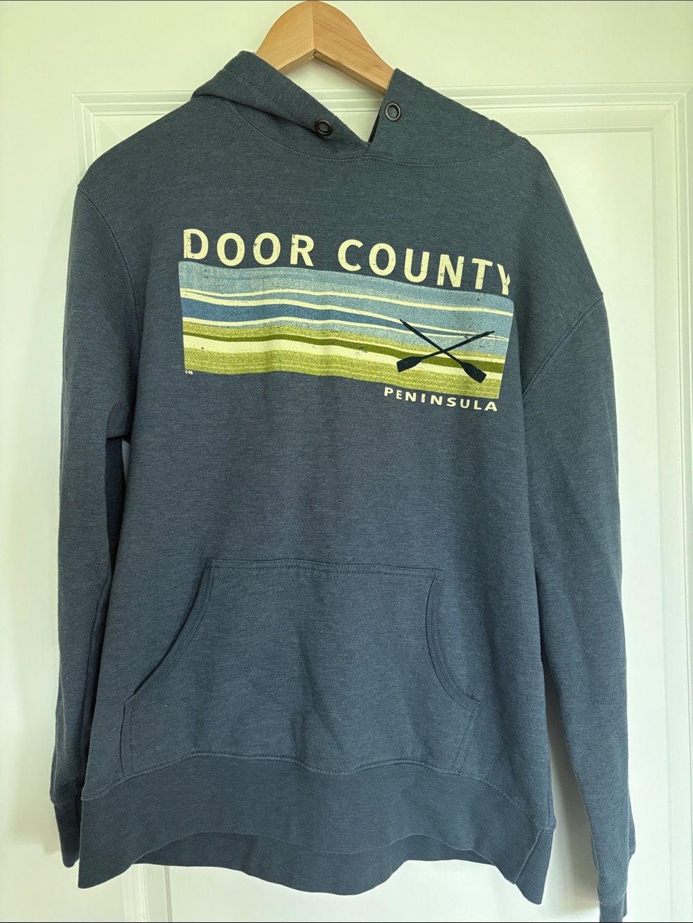 Door County Peninsula Blue Graphic Hoodie